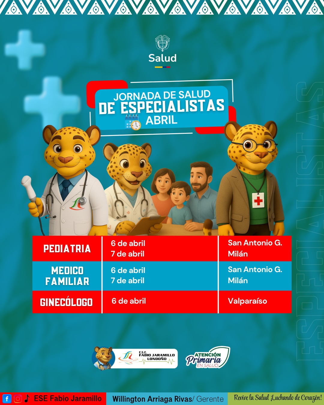 Jornada de especialistas este 6 y 7 de abril