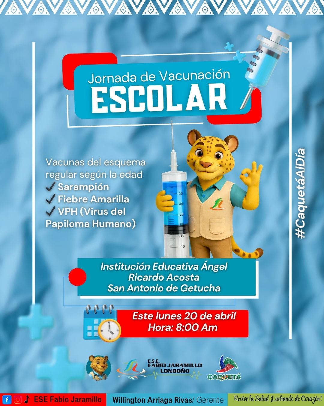 Jornada de Vacunación Escolar – San Antonio de Getucha