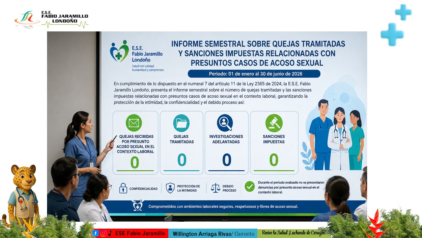 Informe semestral sobre quejas tramitadas y sanciones impuestas relacionadas con presuntos casos de acoso sexual