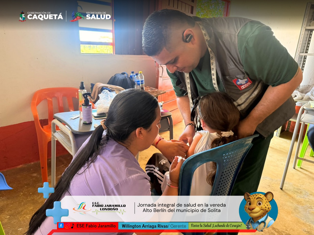 Jornada integral de salud en la vereda Alto Berlín del municipio de Solita
